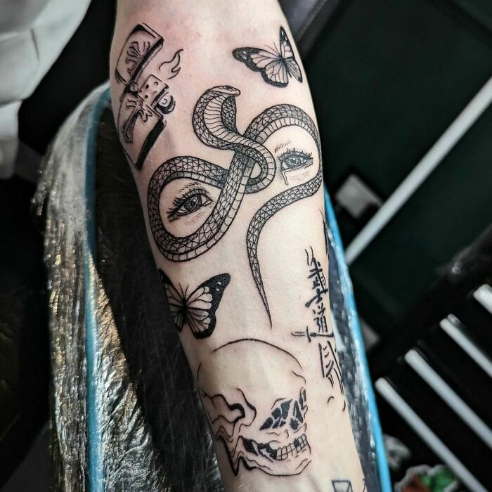Half Arm Patchwork Tattoos Sleeve