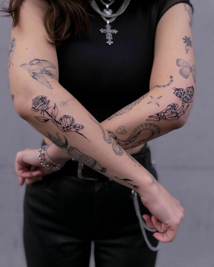 Full Arm Patchwork Tattoos