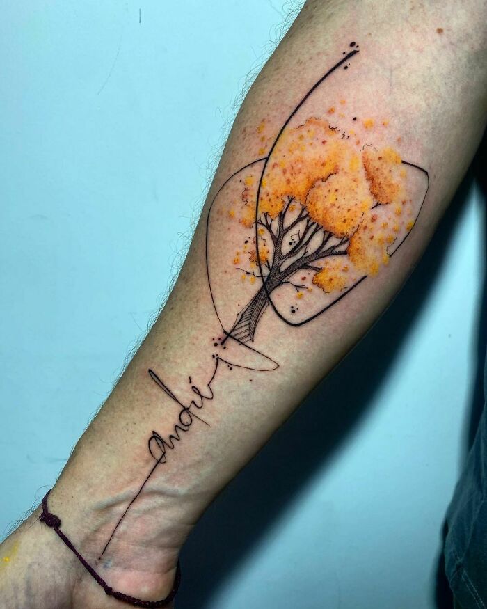 Forearm Lemon Tree Tattoo