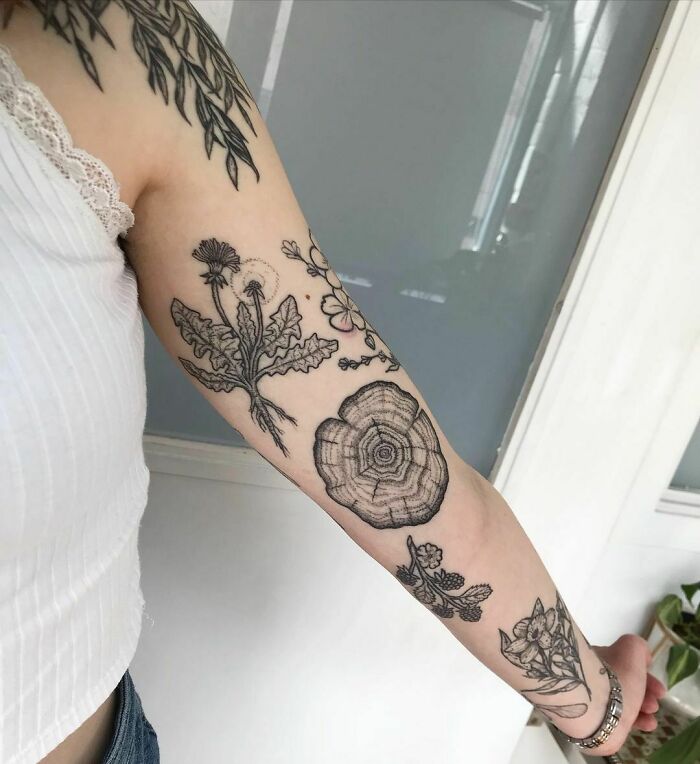 Full Arm Patchwork Tattoos