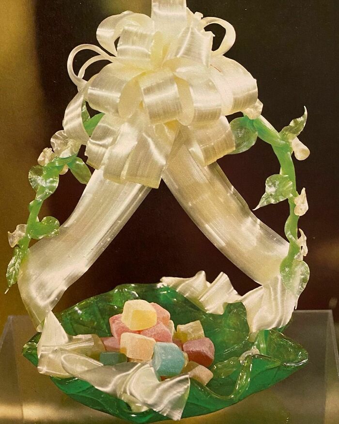 Green Crystal Pulled Sugar Basket (The Wilton Way Of Cake Decorating, 1977)