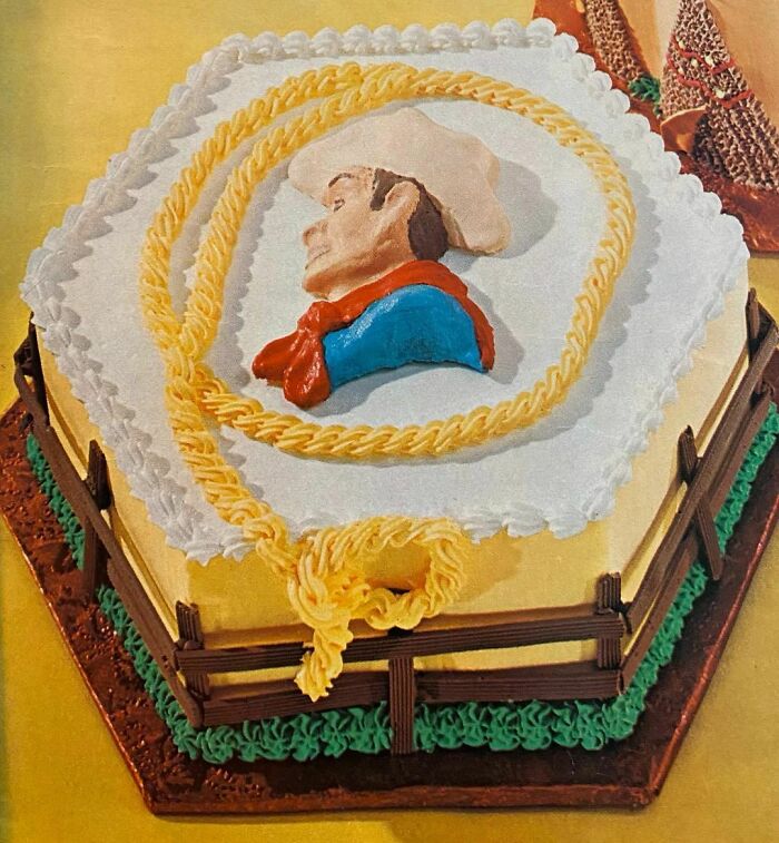 Portrait Of A Cowboy Cake (1976 Wilton Yearbook Of Cake Decorating)