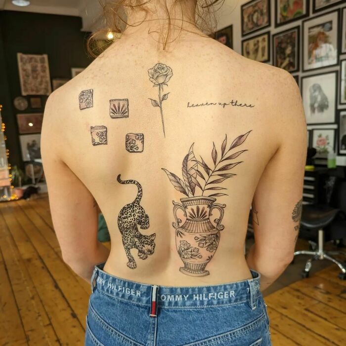 Full Back Patchwork Tattoos