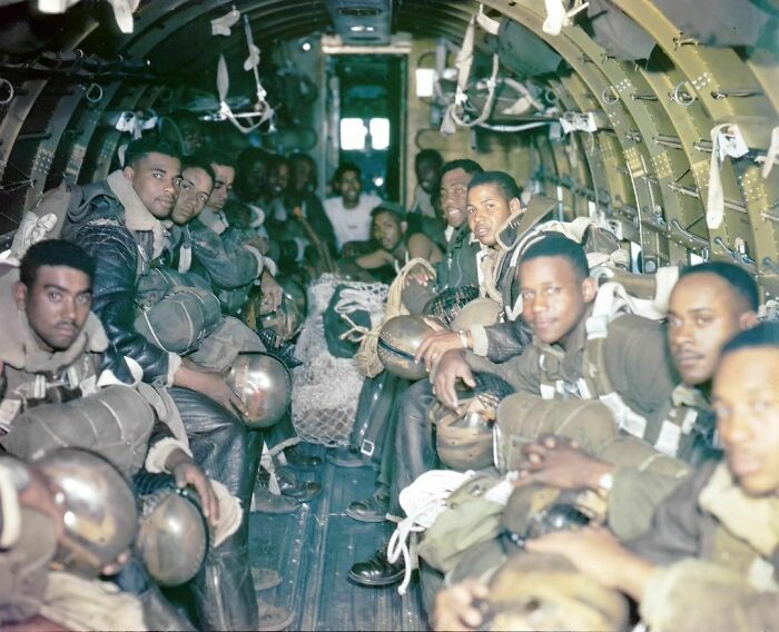 Members Of The 555th Parachute Infantry Battalion Preparing To Jump On A Wildfire In Oregon. In 1945, During Operation Fire Fly African American Paratroopers Made More Than 8,000 Individual Jumps To Fight Wildfires And Disarm Japanese Balloon Bombs In The Pacific Northwest