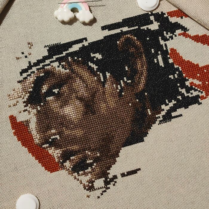 My Cross Stitch Process Of Jin Sakai Took Me 8 Months To Finish My Cross Stitch Process Of Jin Sakai Took Me 8 Months To Finish