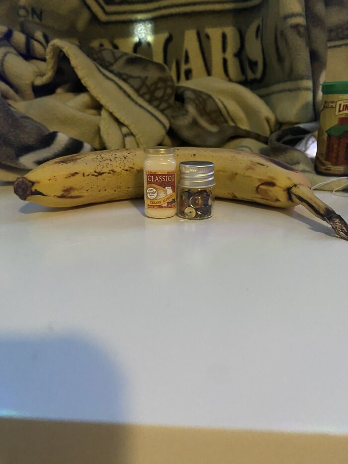 Banana For Scale: Jar From Dollar Tree And Creamy Alfredo Jar