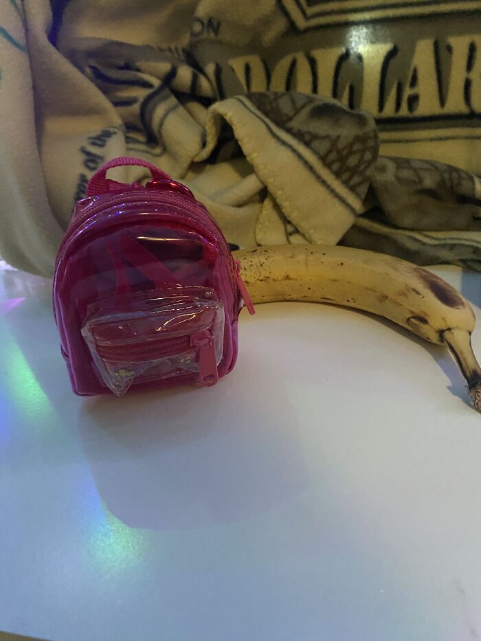 Banana For Scale: Miniature Backpack. Came With A Notebook But I Lost It. Last Entry!