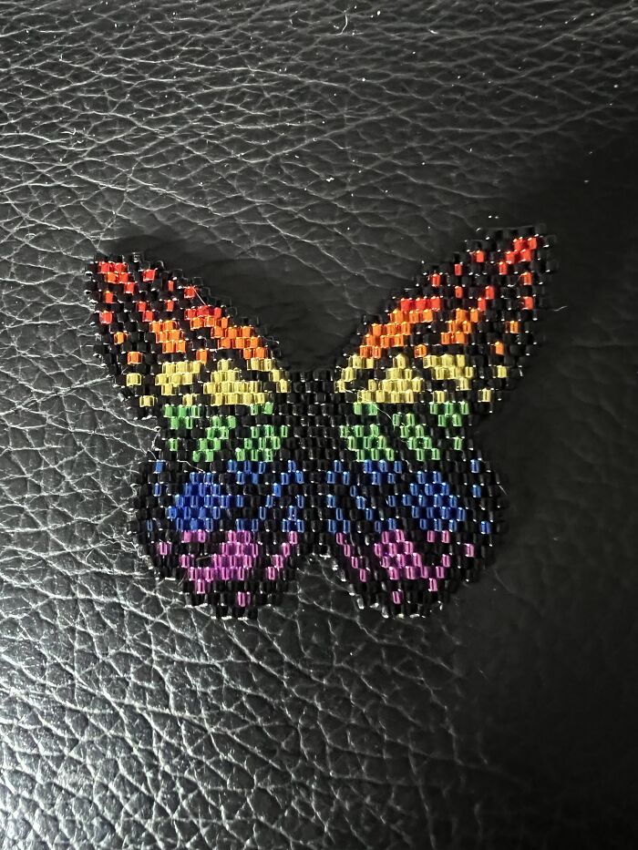 Bead Pride Butterfly Brooch. #moonbearearrings
