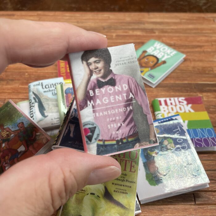 These 12 Miniature Banned Books Can Be Found In A Really Little Free Library That I Made These 12 Miniature Banned Books Can Be Found In A Really Little Free Library That I Made