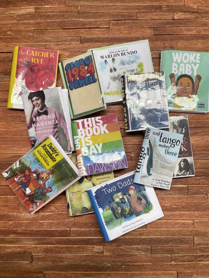 These 12 Miniature Banned Books Can Be Found In A Really Little Free Library That I Made These 12 Miniature Banned Books Can Be Found In A Really Little Free Library That I Made