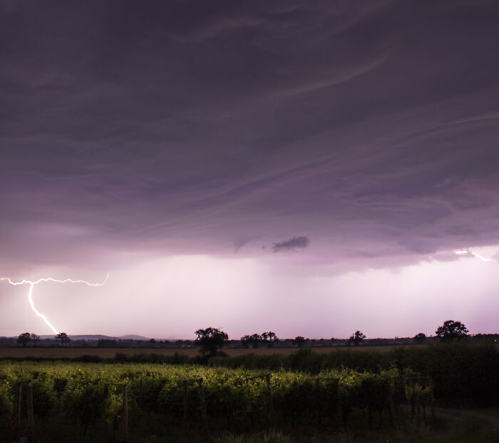 Lightning At Rodington Vineyard, Shropshire, UK