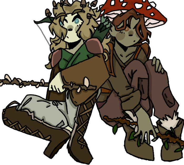 Me And My Friend As Dnd Characters. I'm On The Left. We're Wood Elf Druids