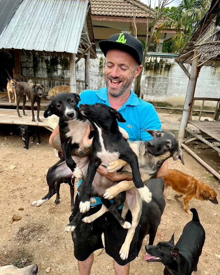 Man Finds His True Happiness Saving Stray Dogs In Thailand (20 Pics)