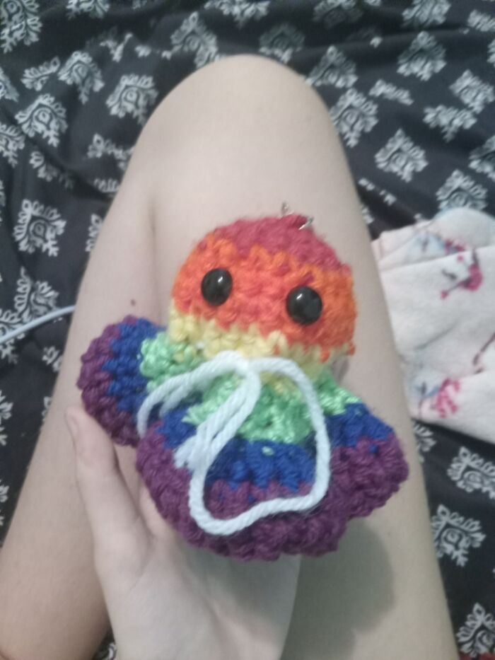I Havnt Actually Came Out (I'm Stuck In A Religious Family) But I Crocheted This! For Myself (Sorry For Blurry Photo)