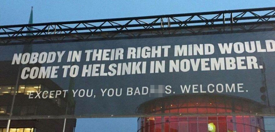 A Sign Outside An Airport In Helsinki, Finland