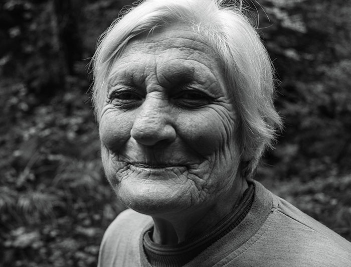 Old woman smiling
