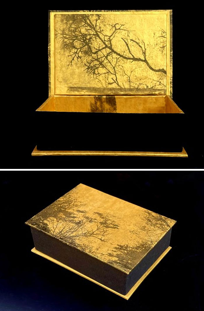 Finishing Up The Inside Of My Gold Box, Gum Bichromate And Gold Gesso On Japanese Sumi Paper.. Now The Book/Folio