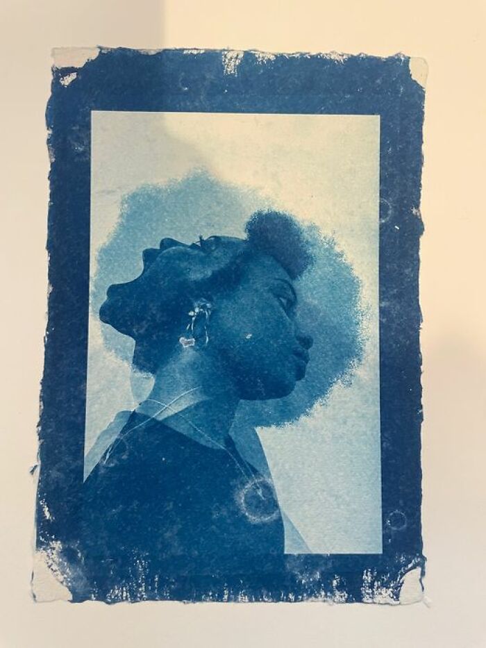 My First Cyanotype, Shown By A Wonderful Teacher And Friend Wendy Using One Of My Favourite Portraits On 35mm