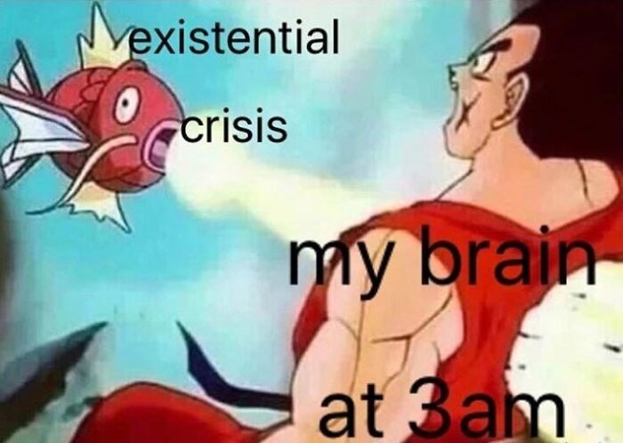 existential crisis hitting my brain meme