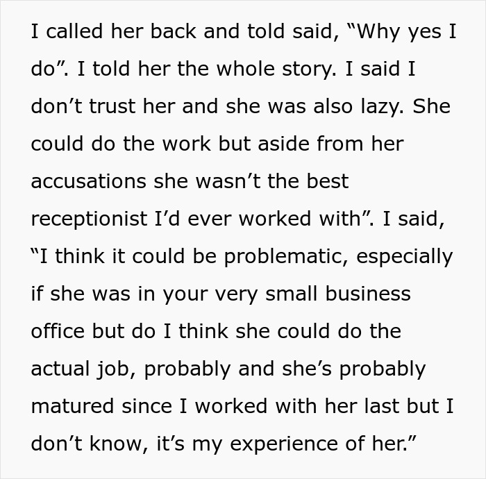 Woman Spreads Lies About Coworker's Attack That Never Happened, Faces The Consequences 5 Years Later When Looking For A Job Woman Spreads Lies About Coworker's Attack That Never Happened, Faces The Consequences 5 Years Later When Looking For A Job
