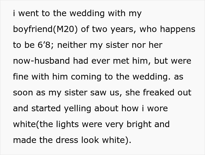 Woman Brings Her 6’8” Boyfriend To Wedding Where Groom Is Just 5’9”, Bride Gets So Upset She Snaps At Her