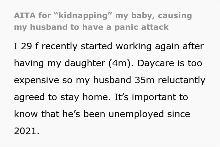 Mom 'Kidnaps' Her Own Child To Prove To Her Husband How Incompetent And Lazy He Is Mom 'Kidnaps' Her Own Child To Prove To Her Husband How Incompetent And Lazy He Is