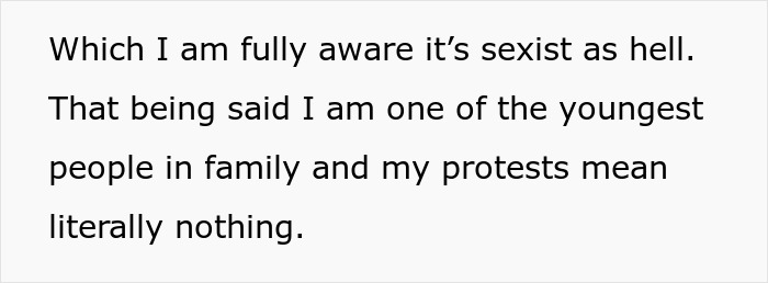 "When I Explained To Her The Tradition, She Was Understandably Bothered": Guy Doesn't Understand Why His GF Won't Follow His Family's Sexist Tradition "When I Explained To Her The Tradition, She Was Understandably Bothered": Guy Doesn't Understand Why His GF Won't Follow His Family's Sexist Tradition