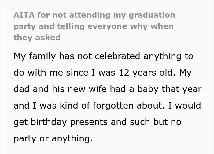 Woman Airs Family’s Dirty Laundry After Being Blasted For Not Showing Up To A Graduation Party She Had No Idea About
