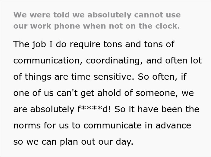 Management Tell Employees They Can't Use Their Phones After Work, Regret It Almost Immediately Management Tell Employees They Can't Use Their Phones After Work, Regret It Almost Immediately