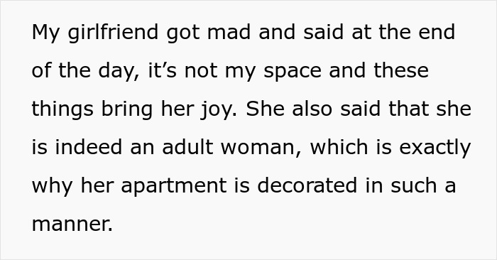 Guy Is Too Embarrassed To Let Anyone See Girlfriend's 'Childish' Apartment, Drama Ensues
