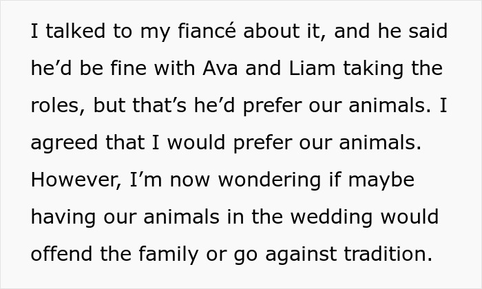 Couple Decide To Use Their Pets To Fill Out Roles In Their Wedding, SIL Is Angry They Didn't Include Her "Rainbow" Kids Instead