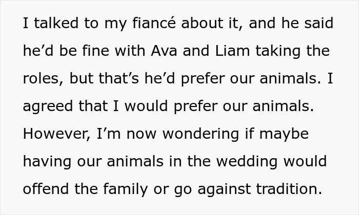 Couple Decide To Use Their Pets To Fill Out Roles In Their Wedding, SIL Is Angry They Didn't Include Her "Rainbow" Kids Instead Couple Decide To Use Their Pets To Fill Out Roles In Their Wedding, SIL Is Angry They Didn't Include Her "Rainbow" Kids Instead