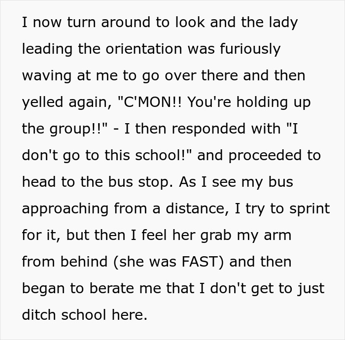 Teacher Assumes This 20 Y.O. College Student Is One Of Her Exchange Students And Grabs Their Arm When They Disobey Instructions Teacher Assumes This 20 Y.O. College Student Is One Of Her Exchange Students And Grabs Their Arm When They Disobey Instructions