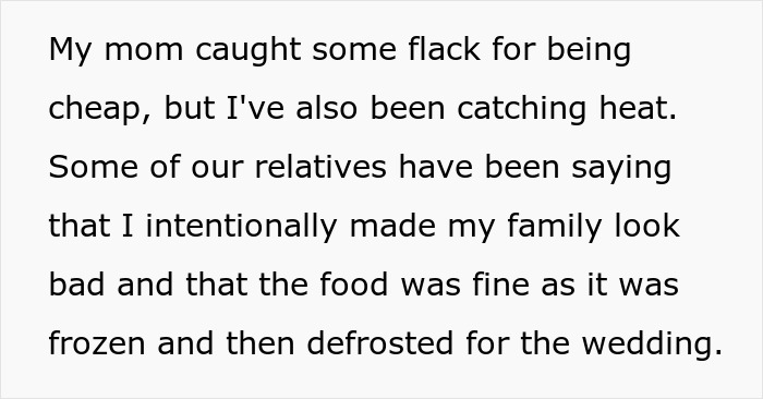 Woman Tells Her Sister's Wedding Guests Not To Touch The Food Because It's Leftovers From Her Wedding 8 Months Ago Woman Tells Her Sister's Wedding Guests Not To Touch The Food Because It's Leftovers From Her Wedding 8 Months Ago