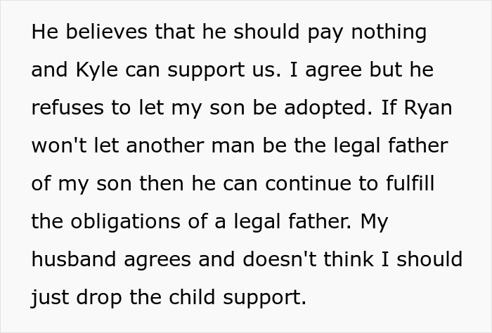 Woman's Ex Finds Out What Her New Husband Does For A Living, Demands Child Support Be Dropped Woman's Ex Finds Out What Her New Husband Does For A Living, Demands Child Support Be Dropped