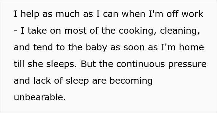 Dad Says His Sleep Is More Important Than Helping With The Baby At Night Because Of His Job, Asks For People's Perspectives Online Dad Says His Sleep Is More Important Than Helping With The Baby At Night Because Of His Job, Asks For People's Perspectives Online