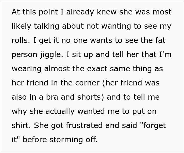 Woman Gets Fat-Shamed At A Gym And Is Ordered To ‘Put On A Shirt’ By Entitled Girl Saying That Her Outfit Is ‘Unsanitary’ Woman Gets Fat-Shamed At A Gym And Is Ordered To ‘Put On A Shirt’ By Entitled Girl Saying That Her Outfit Is ‘Unsanitary’