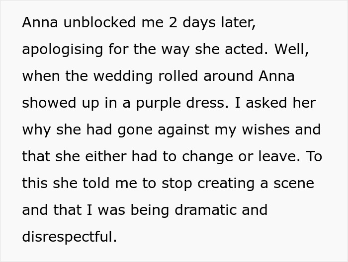 “She Was Escorted Out The Door Screaming”: Guest Hell-Bent On Wearing Purple Clashes With Bride “She Was Escorted Out The Door Screaming”: Guest Hell-Bent On Wearing Purple Clashes With Bride