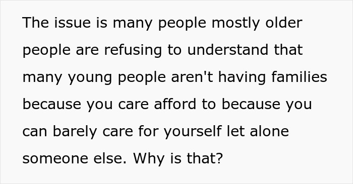 "Why Do So Many People, Especially Older Folks, Refuse To Understand?": People Discuss The Younger Generation’s Refusal To Have Kids "Why Do So Many People, Especially Older Folks, Refuse To Understand?": People Discuss The Younger Generation’s Refusal To Have Kids