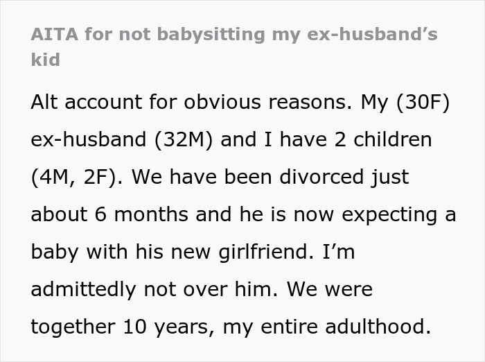 Woman Confronted By Ex Husband's New GF After She Refuses To Watch Their New Baby Woman Confronted By Ex Husband's New GF After She Refuses To Watch Their New Baby