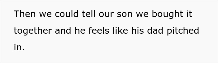 Woman Is Told To Let Dad Chip In $160 For The $34k Car She Is Buying Her Son Or Not Buy It At All To Avoid Making Him Feel Bad Woman Is Told To Let Dad Chip In $160 For The $34k Car She Is Buying Her Son Or Not Buy It At All To Avoid Making Him Feel Bad