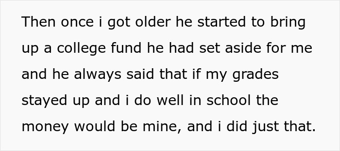 Dad Promises His Daughter College Fund, Ends Up Spending All The Money On His Wedding, Is Offended After Daughter Cuts Ties With Him Dad Promises His Daughter College Fund, Ends Up Spending All The Money On His Wedding, Is Offended After Daughter Cuts Ties With Him