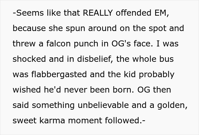 Karen Thinks Her Kid Deserves A Bus Seat More Than A Cancer Patient, Tries To Pull Him Out Of His Seat, Gets Instant Karma Karen Thinks Her Kid Deserves A Bus Seat More Than A Cancer Patient, Tries To Pull Him Out Of His Seat, Gets Instant Karma