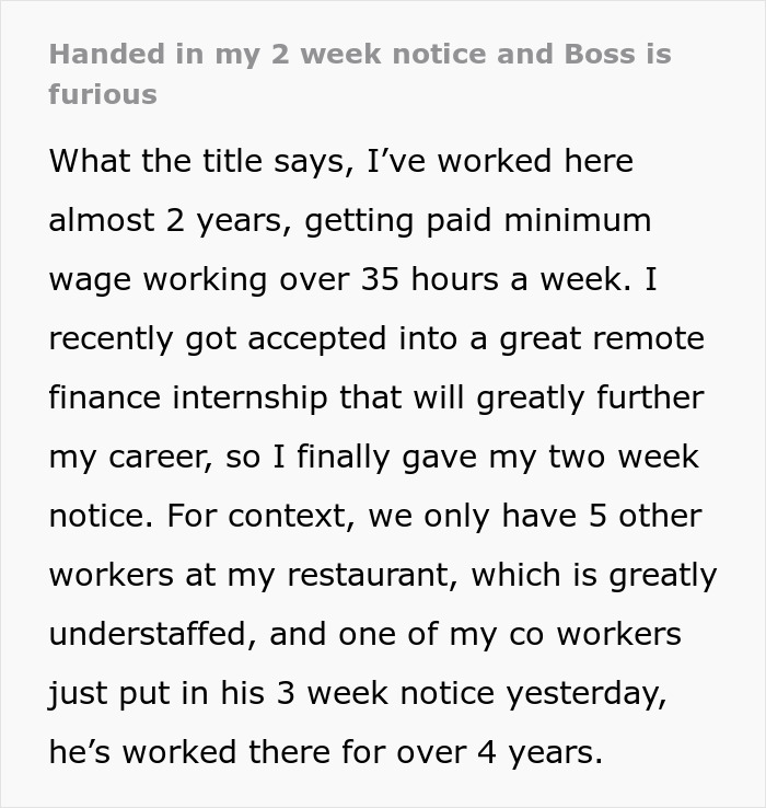 This Employee And Coworker Delivered 2-Week Notices At The Same Time, Enraging Toxic Boss