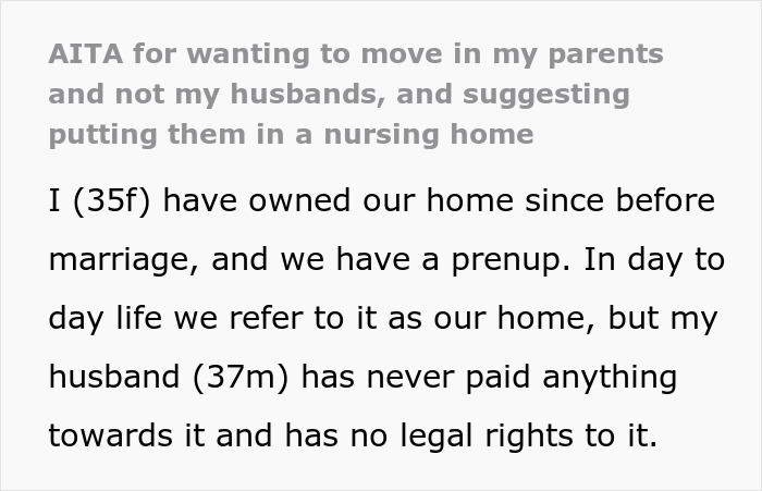 Couple Calls It Quits After Wife Refuses To House Husband’s “Medically Needy” Parents Couple Calls It Quits After Wife Refuses To House Husband’s “Medically Needy” Parents
