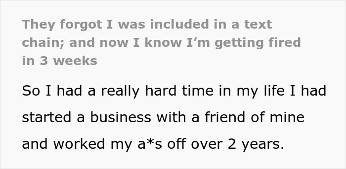 “They Need Me For The Next 3 Weeks, They Are Behind And Overworked”: Person Finds Out They’re Being Fired From A Text They Weren’t Supposed To Receive “They Need Me For The Next 3 Weeks, They Are Behind And Overworked”: Person Finds Out They’re Being Fired From A Text They Weren’t Supposed To Receive