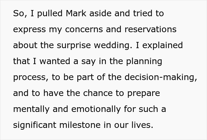 Boyfriend Invites Woman To A Fancy Party, She Realizes It's Actually A Surprise Wedding For Her And Leaves
