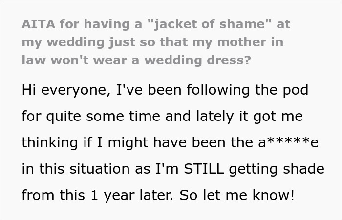 Bride Comes Up With A Brilliant Punishment For Anyone Who Shows Up In White To The Wedding After Seeing What MIL Plans On Wearing Bride Comes Up With A Brilliant Punishment For Anyone Who Shows Up In White To The Wedding After Seeing What MIL Plans On Wearing