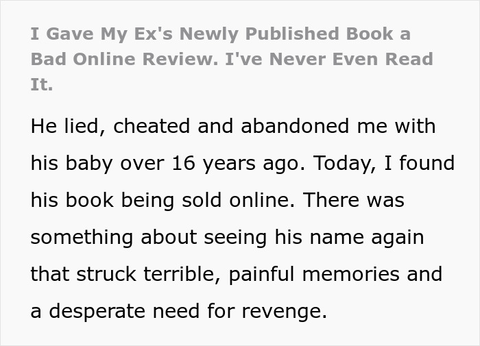 "So Mean And Innocent At The Same Time": People React To Woman's Petty Revenge On Cheating Ex After Finding His New Book Online