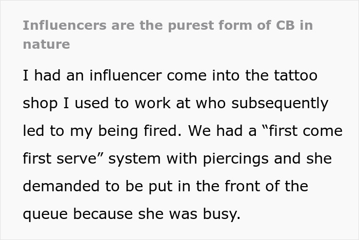 Tattoo Artist Treats An Influencer With 10M Followers Like A Regular Customer, She Complains Online, They Lose Their Job
